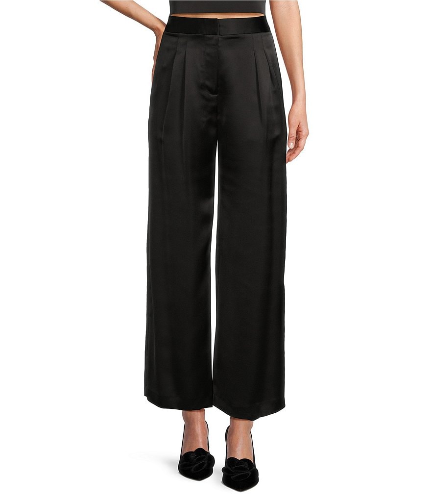 Antonio Melani Blade Satin Wide Leg Coordinating Trouser Pant | Dillard's