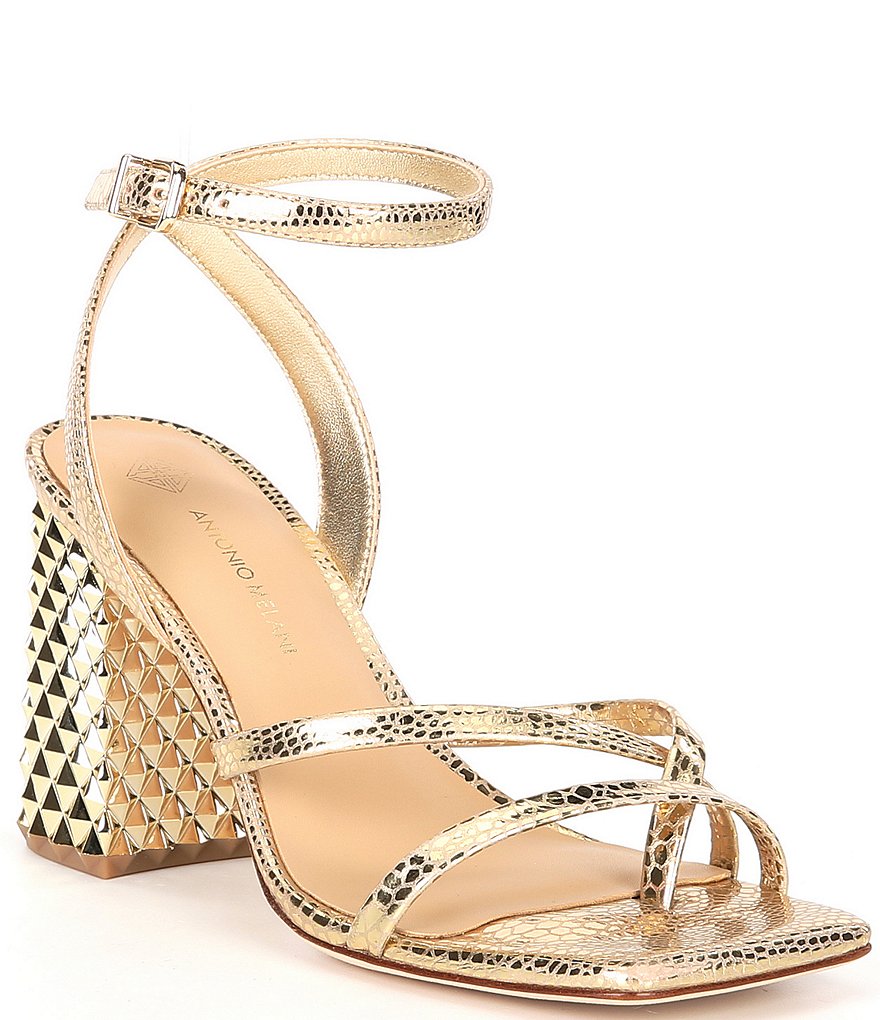 Antonio Melani Katona Ankle Metallic Leather Strappy Sandals | Dillard's