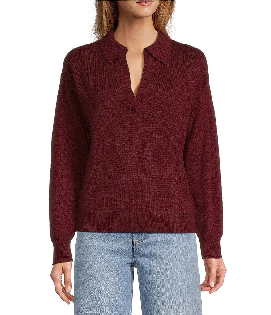 Antonio Melani Luxury Collection Maddie Cashmere Henley Long Sleeve Knit Sweater Dillard s