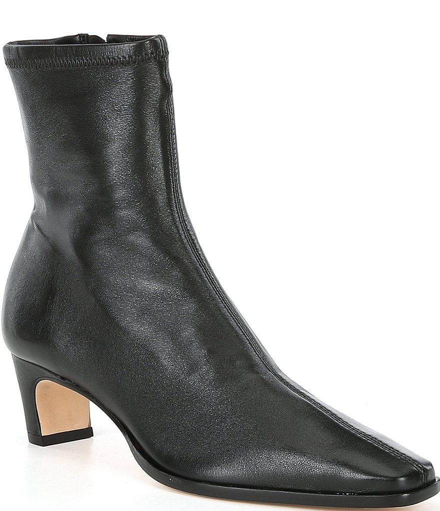 Mae Stretch Leather Dress Booties