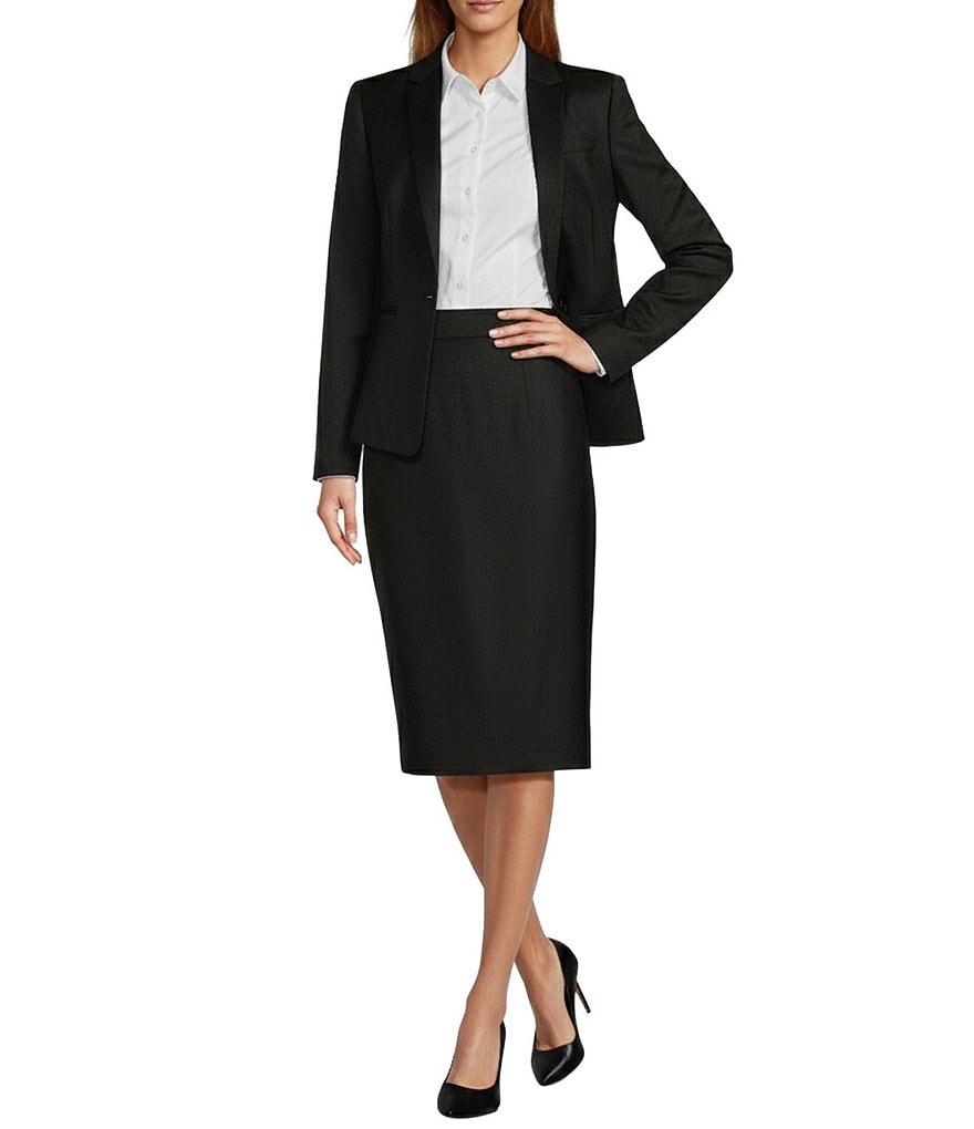 Antonio Melani Nicole Luxe Wool Loro Piana Notch Collar Button