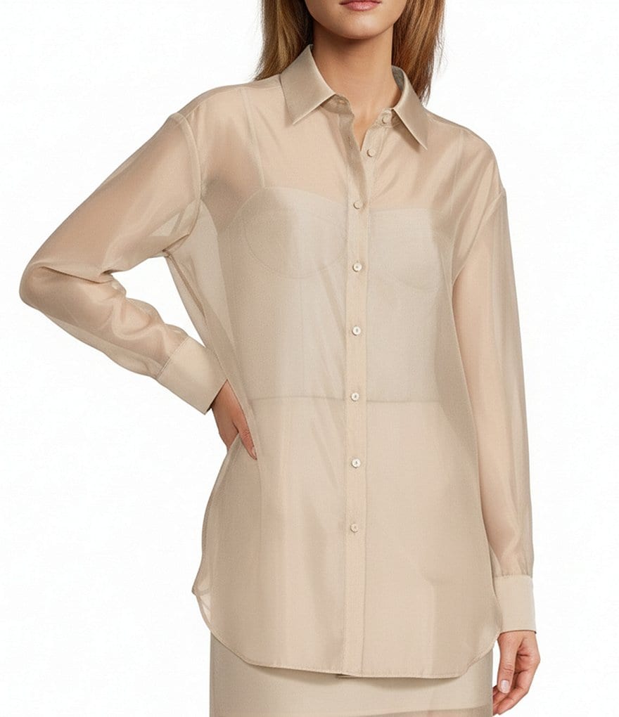 【SARTO】 \"OPEN COLLAR BLOUSE\" Brooks Brothers Women's Open-Neck Satin Blouse | Product | Company