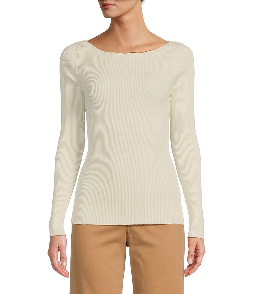 Antonio Melani Luxury Collection Cameron Cashmere Crew Neck Long Sleeve Knit Sweater, Womens, L, Ivory - Dillard's Exclusive