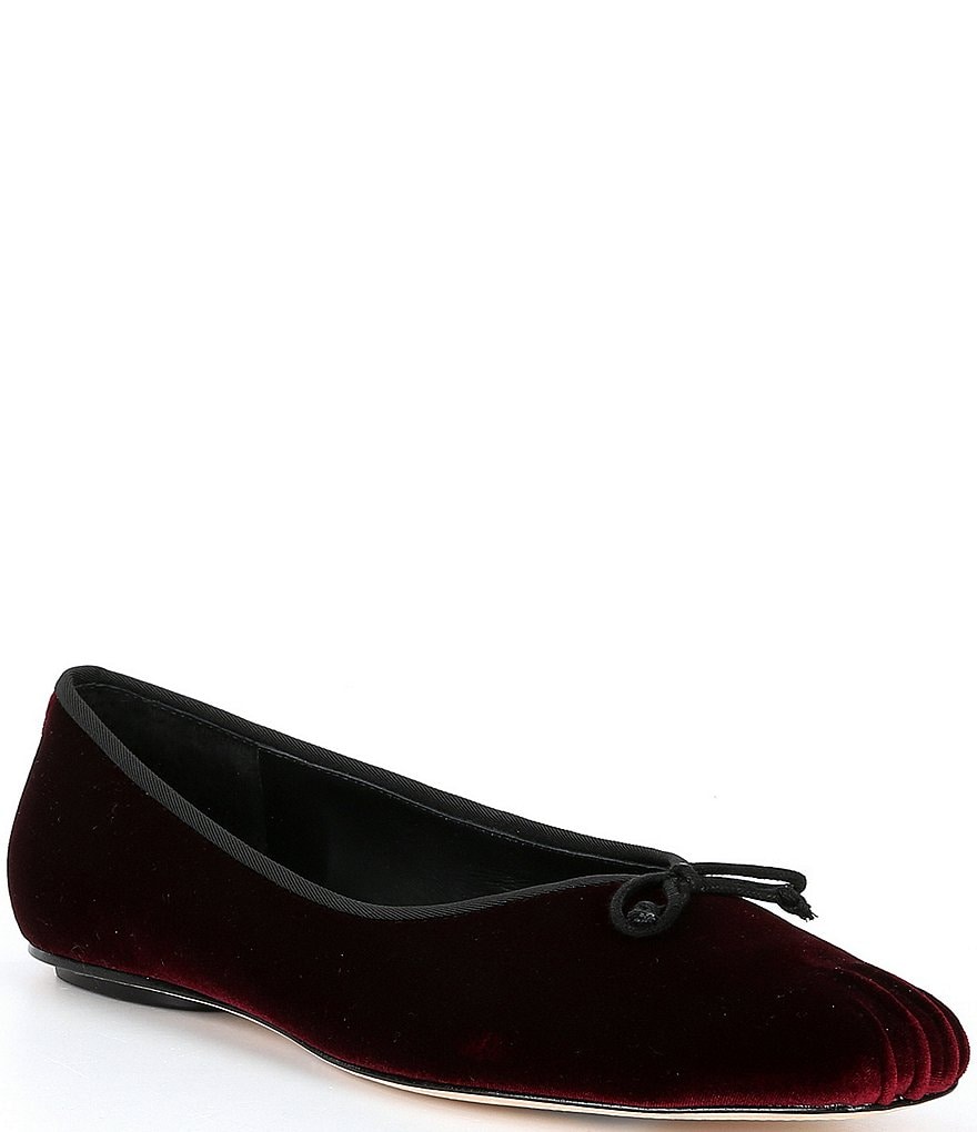 velour ballet flats