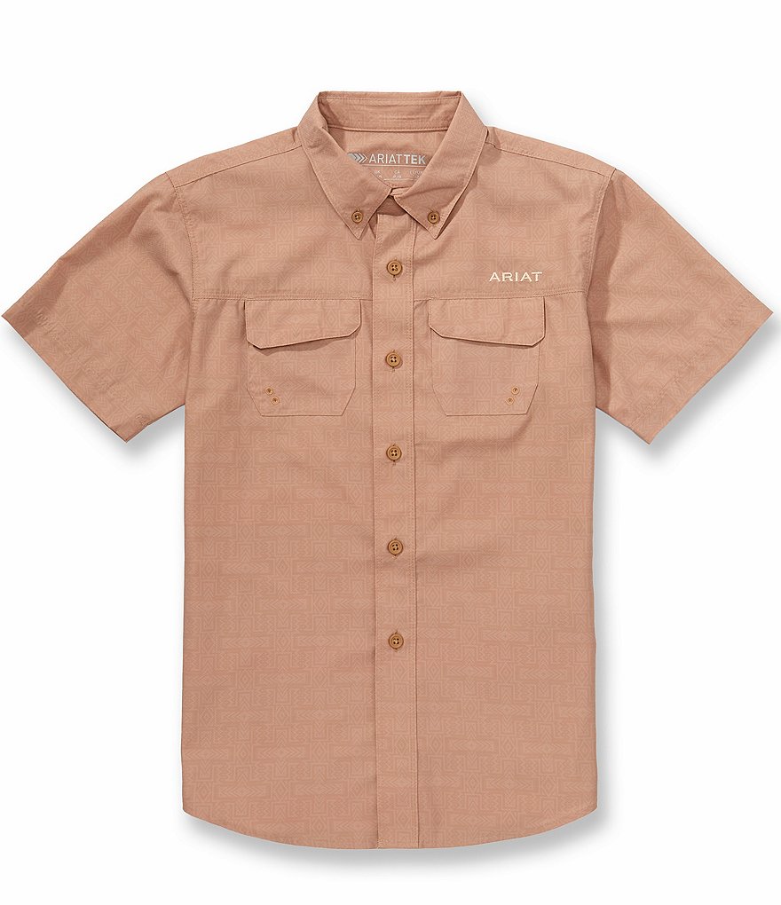 Ariat Big Boys Short Sleeve Printed Vent TEK Outbound Classic Fit Shirt