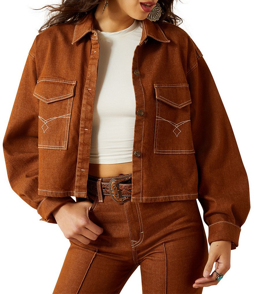 Ariat Boxy Western Cropped Boxy Denim Jacket | Dillard's