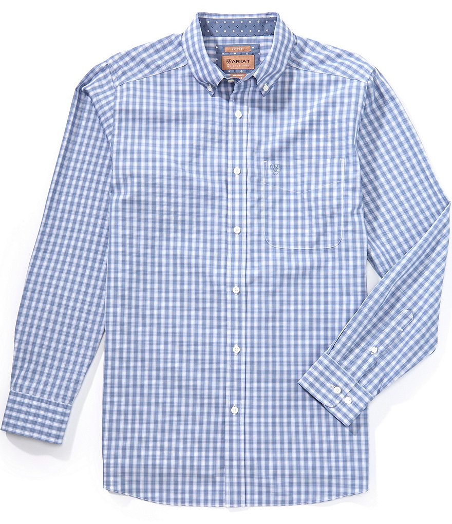 Ariat Brett Slim Fit Wrinkle Free Checked Long Sleeve Woven Shirt