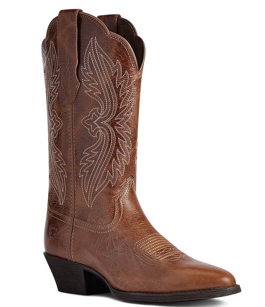 Ariat Women s Heritage Leather R Toe Stretch Fit Western Boots