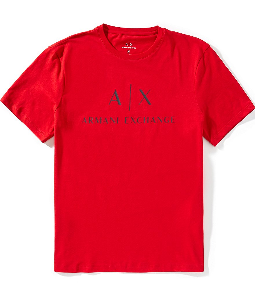 Armani Exchange Slim Fit AX Signature Logo Crew Neck Short Sleeve