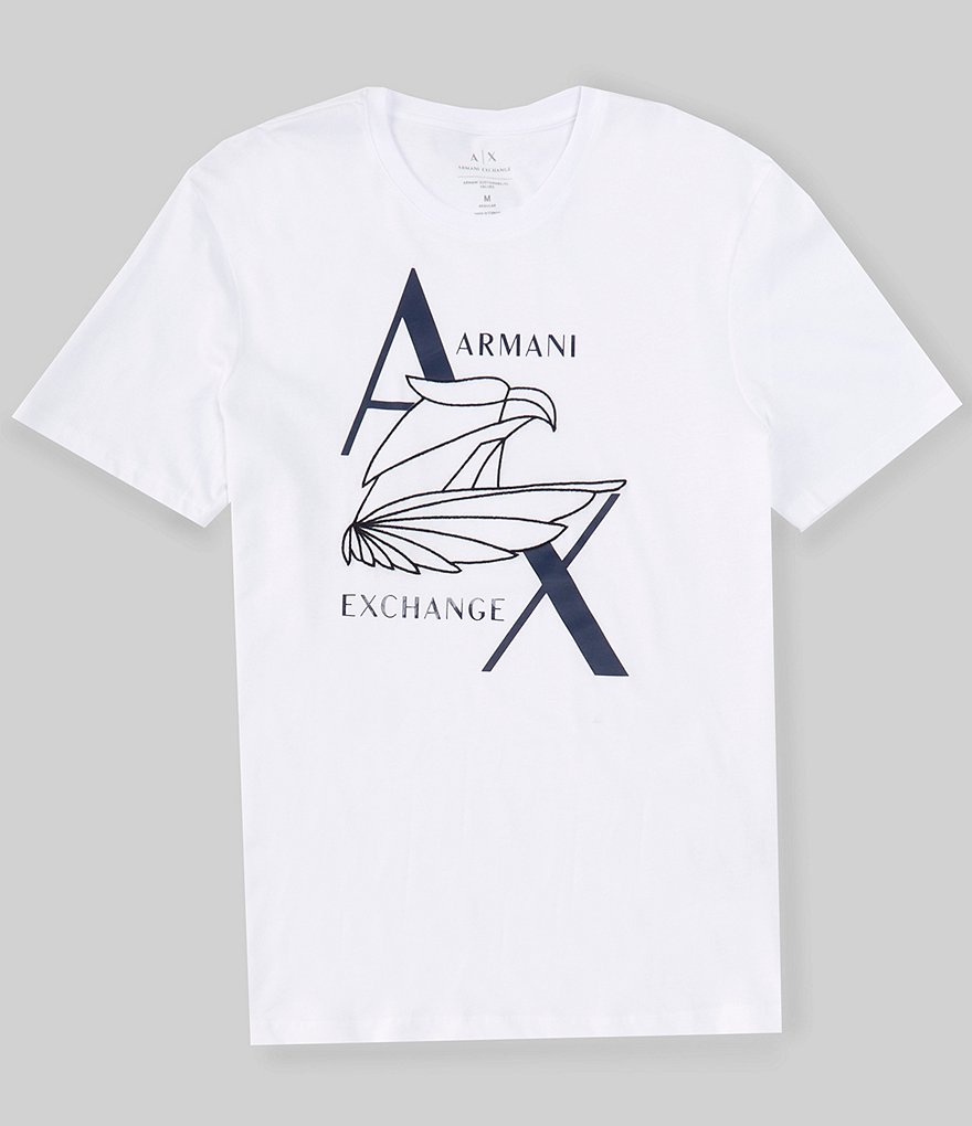 Armani Exchange Big Eagle Logo Short Sleeve T-Shirt, Mens, 2XL, White