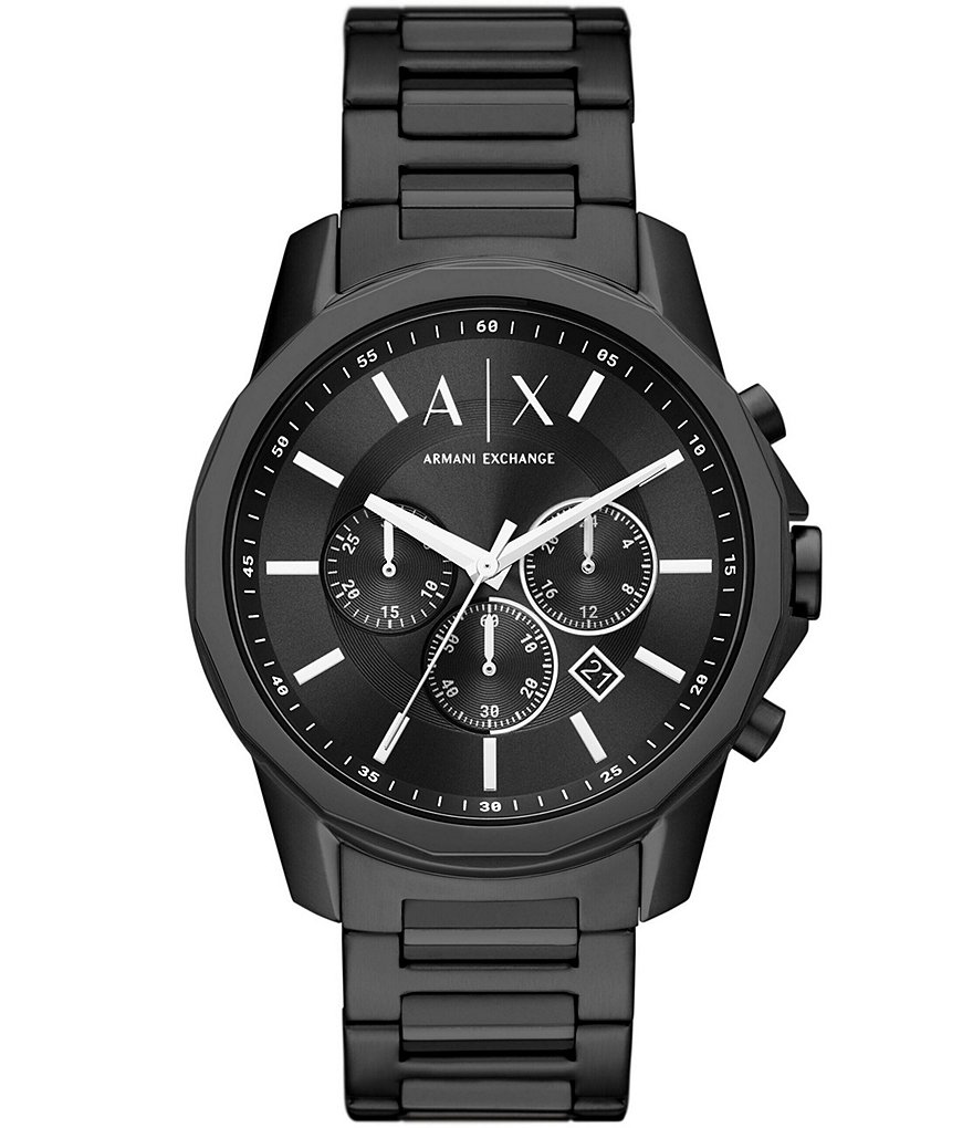 Armani Chronograph Watch Steel Black Stainless | Dillard\'s Exchange