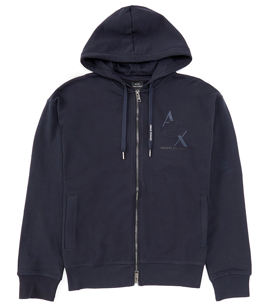 Armani Exchange Eagle Logo Full-Zip Hoodie