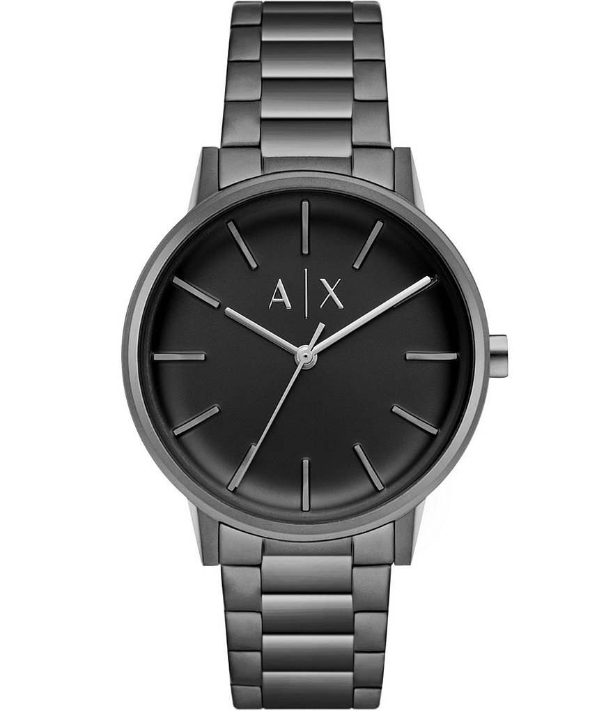 Armani Exchange Men s 42mm Cayde Three Hand Gunmetal Stainless Steel Bracelet Watch Dillard s