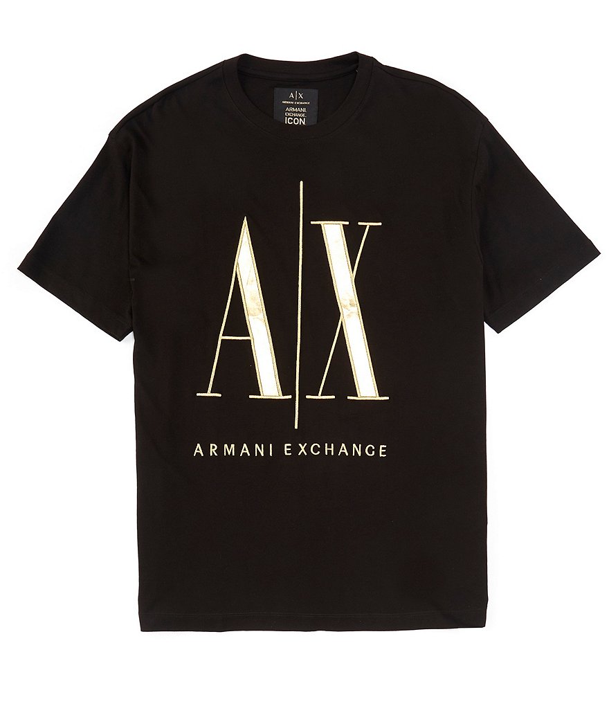 Armani exchange logo hot sale t shirt