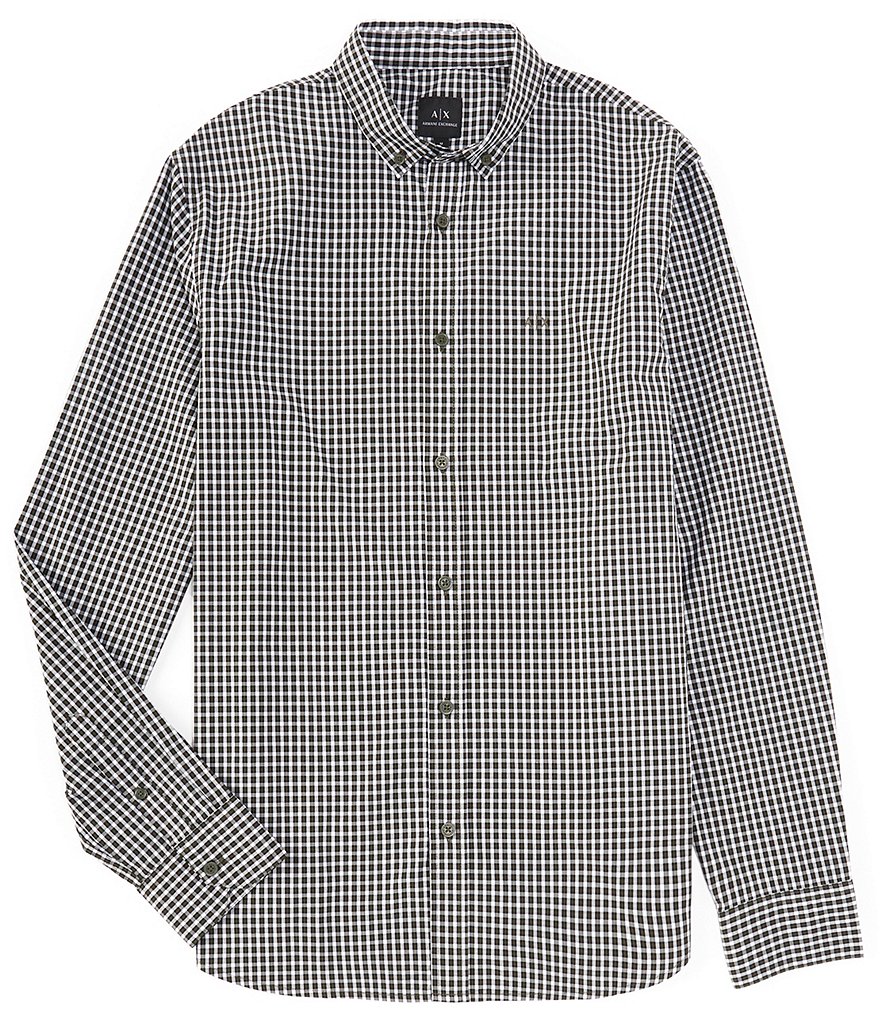 Armani Exchange Plaid Long Sleeve Woven Shirt | Dillard's