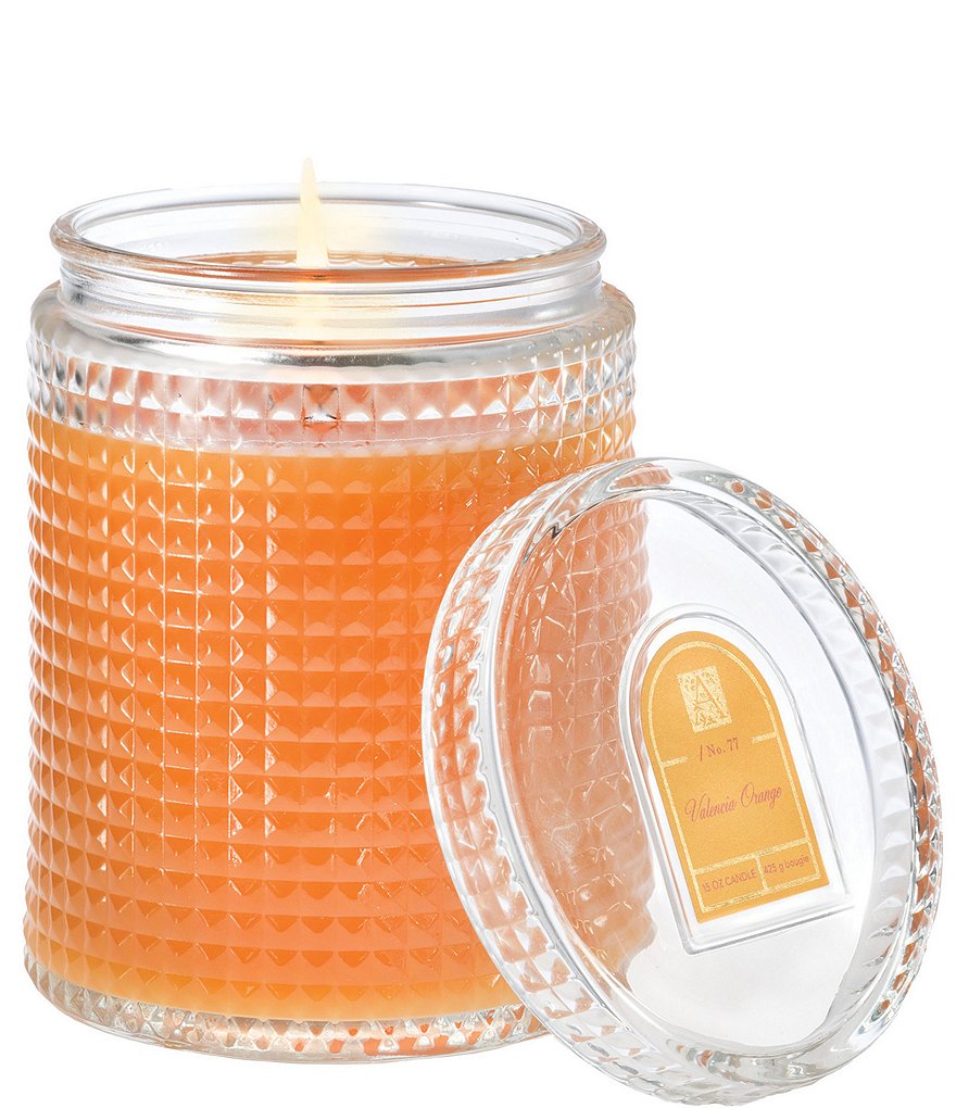 Aromatique Valencia Orange Textured Glass Candle with Lid, 15-oz ...