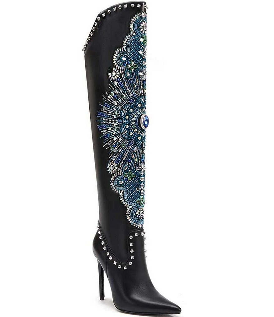 Studded over hotsell the knee boots