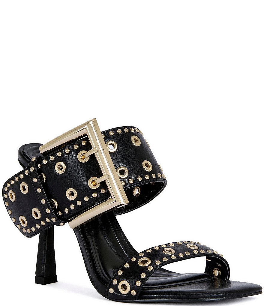Azalea Wang Chambers Grommet Studded Oversized Buckle Dress