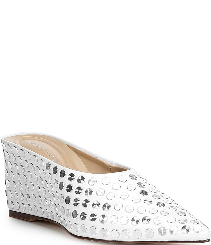 Azalea Wang Neiza Studded Pointed Toe Wedge Mules | Dillard's