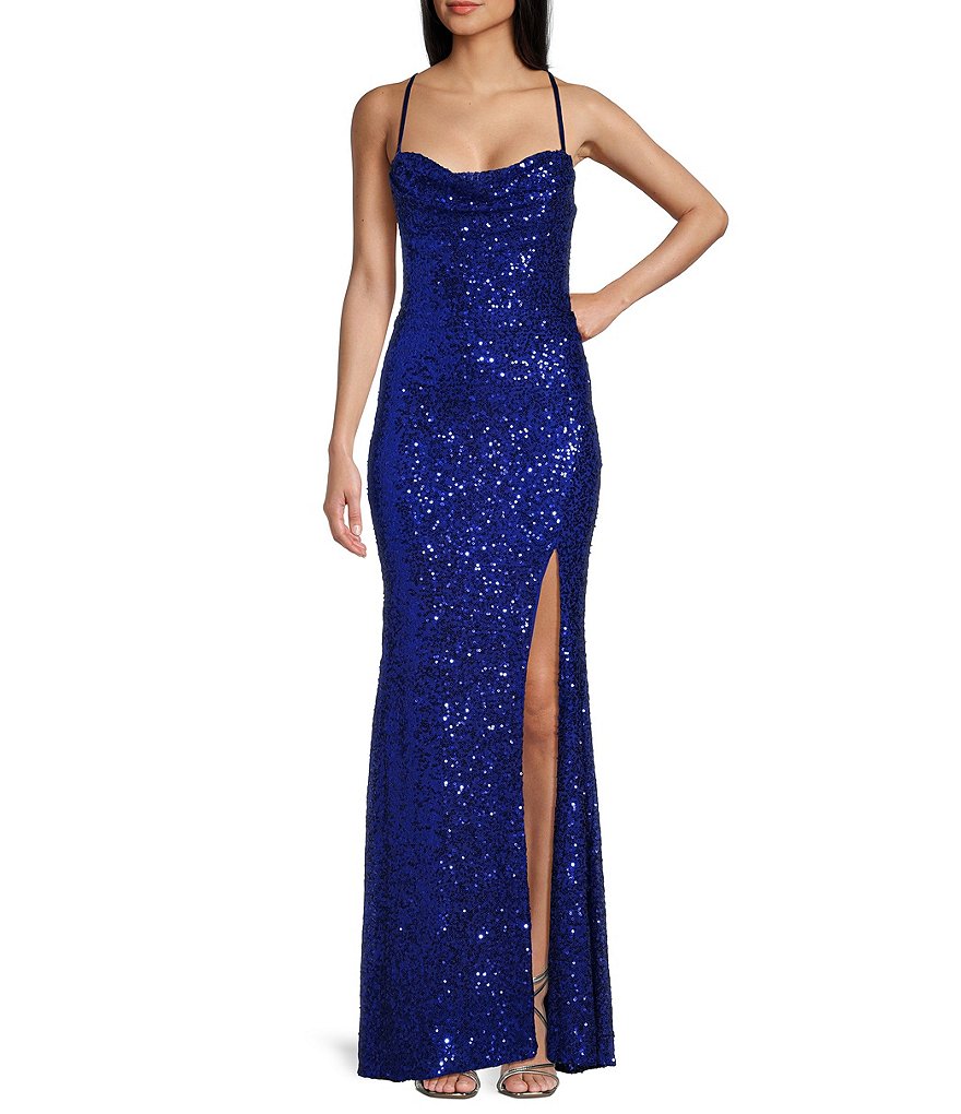 Dillards royal 2024 blue formal dress