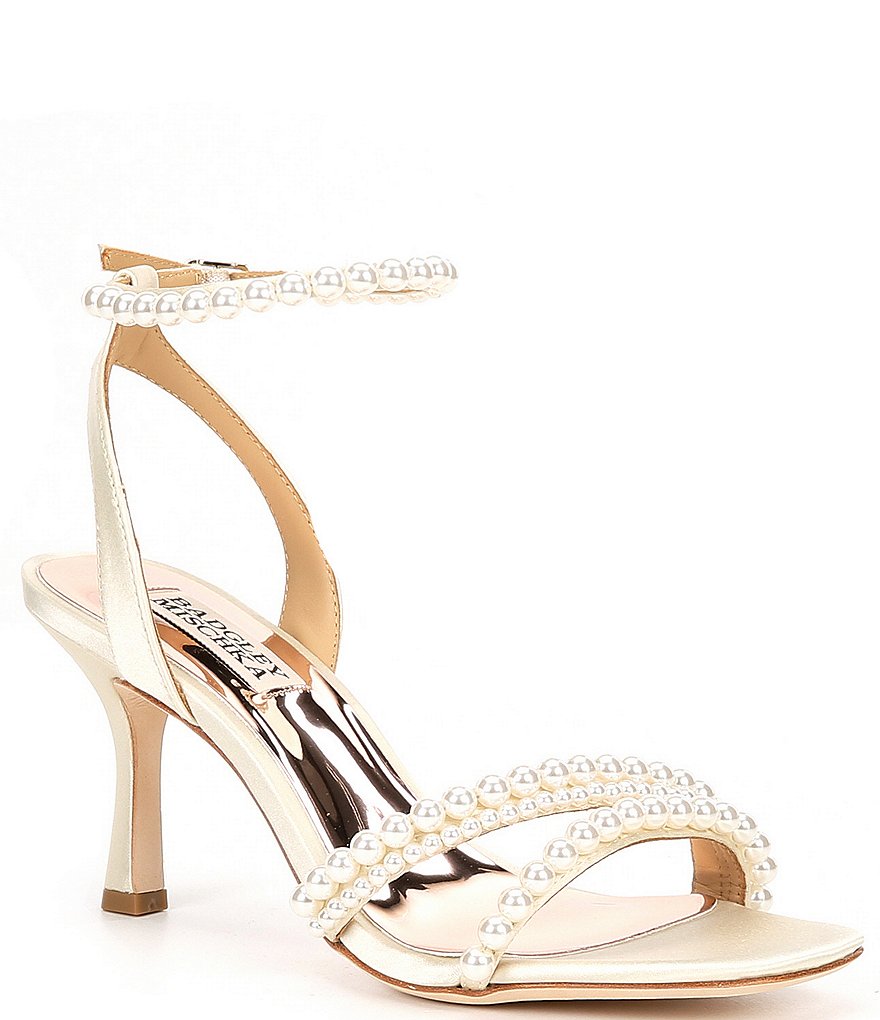 Badgley Mischka Terry Satin Embellished Sandals Cheap Sale ...