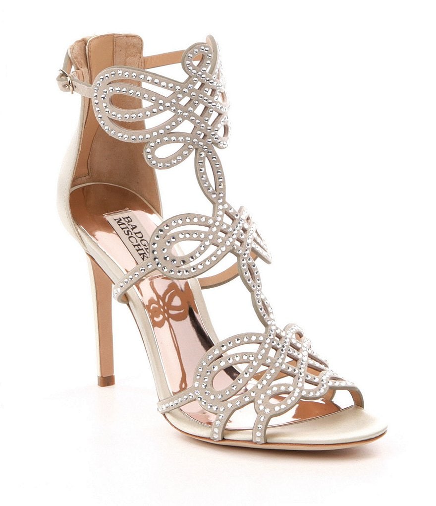 Badgley Mischka Teri Jeweled Strappy Dress Sandals | Dillards