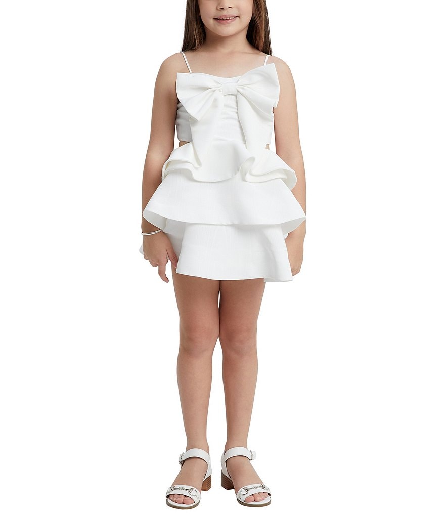 Bardot Little/Big Girls 4-16 Sleeveless Bow-Accented Tiered Ruffle Fit &  Flare Dress