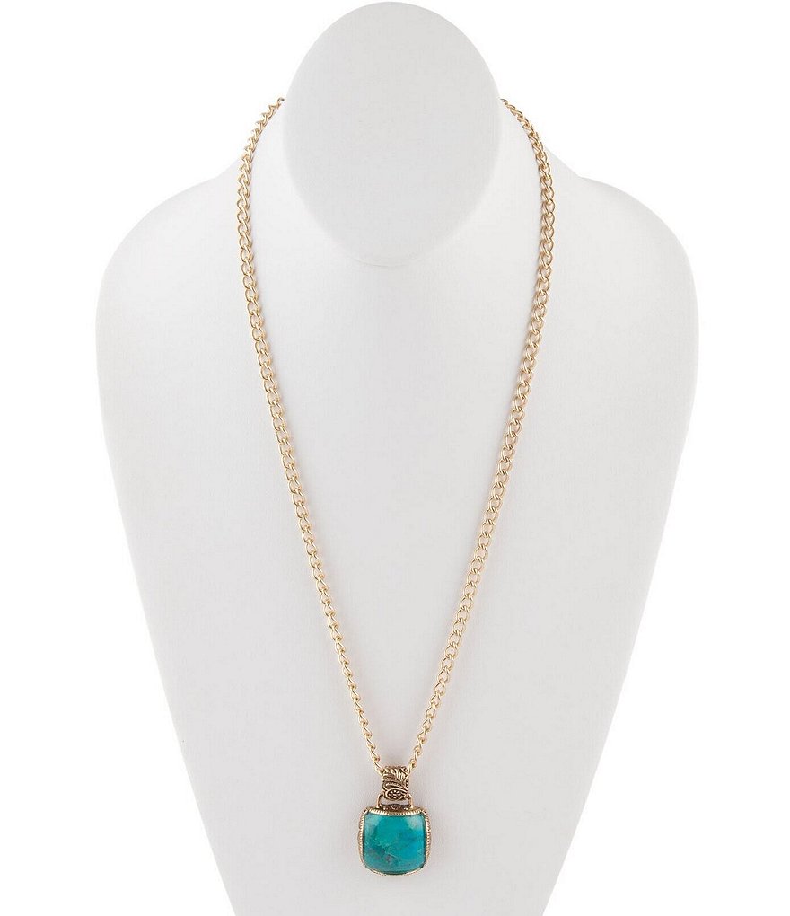 Barse Bronze & Genuine Turquoise Pendant Necklace | Dillard's