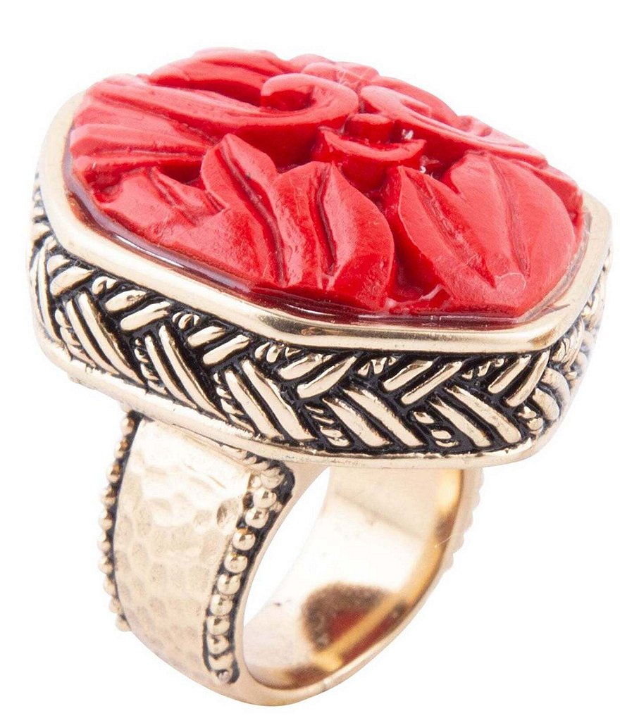 Barse Bronze And Carved Resin Statement Ring | Dillard's