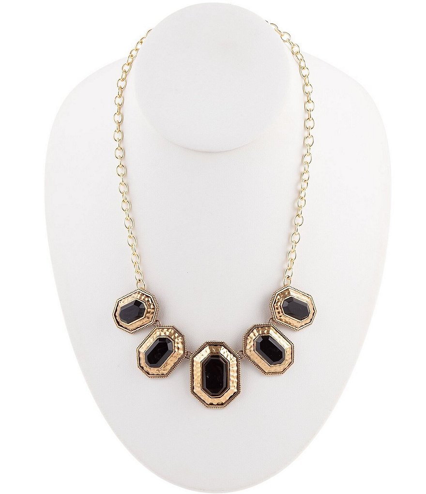 faceted onyx necklace