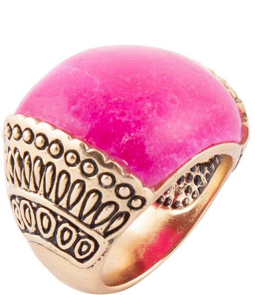 Barse Bronze And Fuchsia Agate Genuine Stone Statement Ring | Dillard's