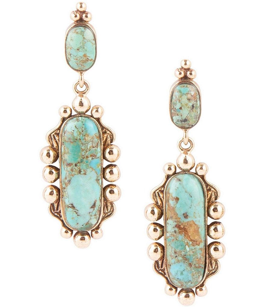 Barse Bronze and Turquoise Post Drop Earrings Stones | Dillard's
