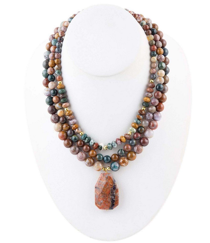 Barse Genuine Stone Ocean Jasper Statement Necklace | Dillard's