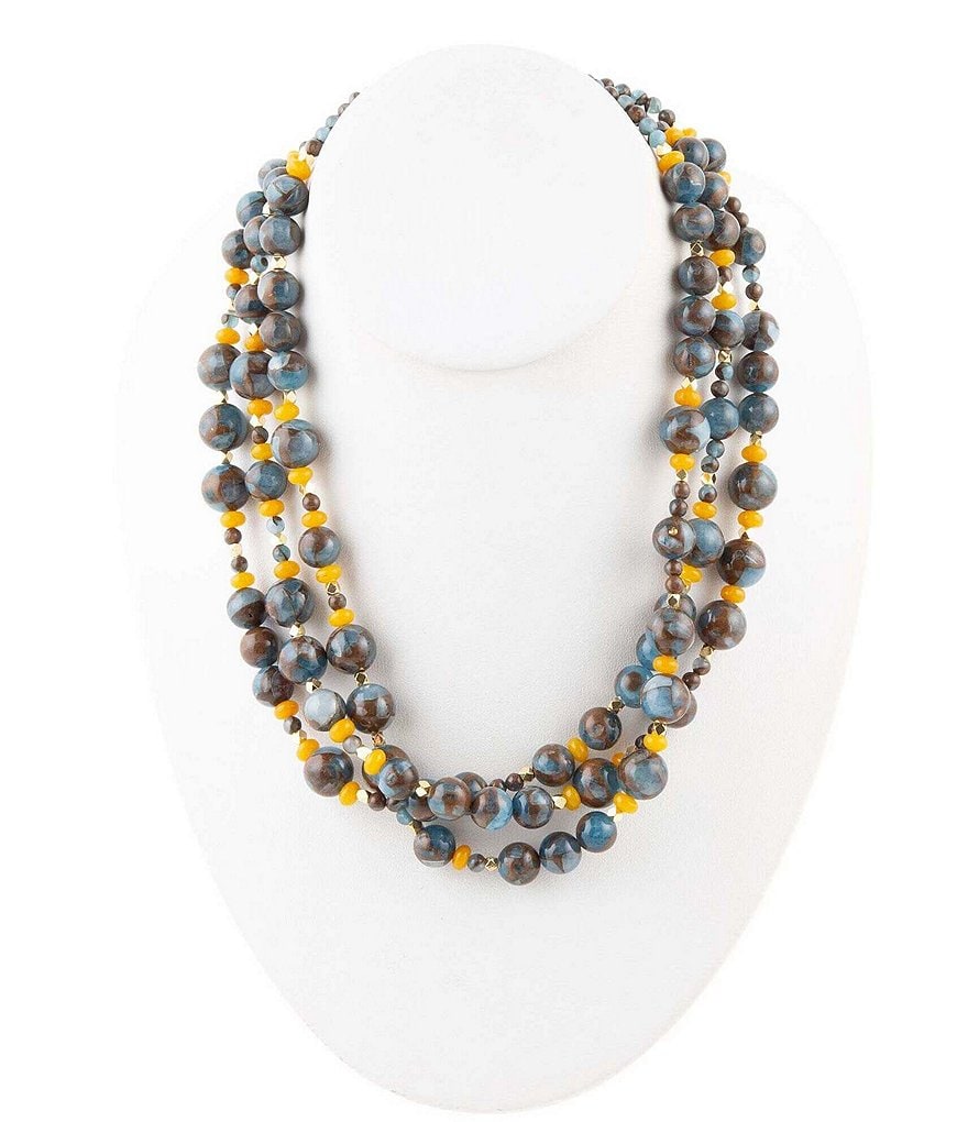 Barse Genuine Stone Statement Multi Strand Necklace | Dillard's