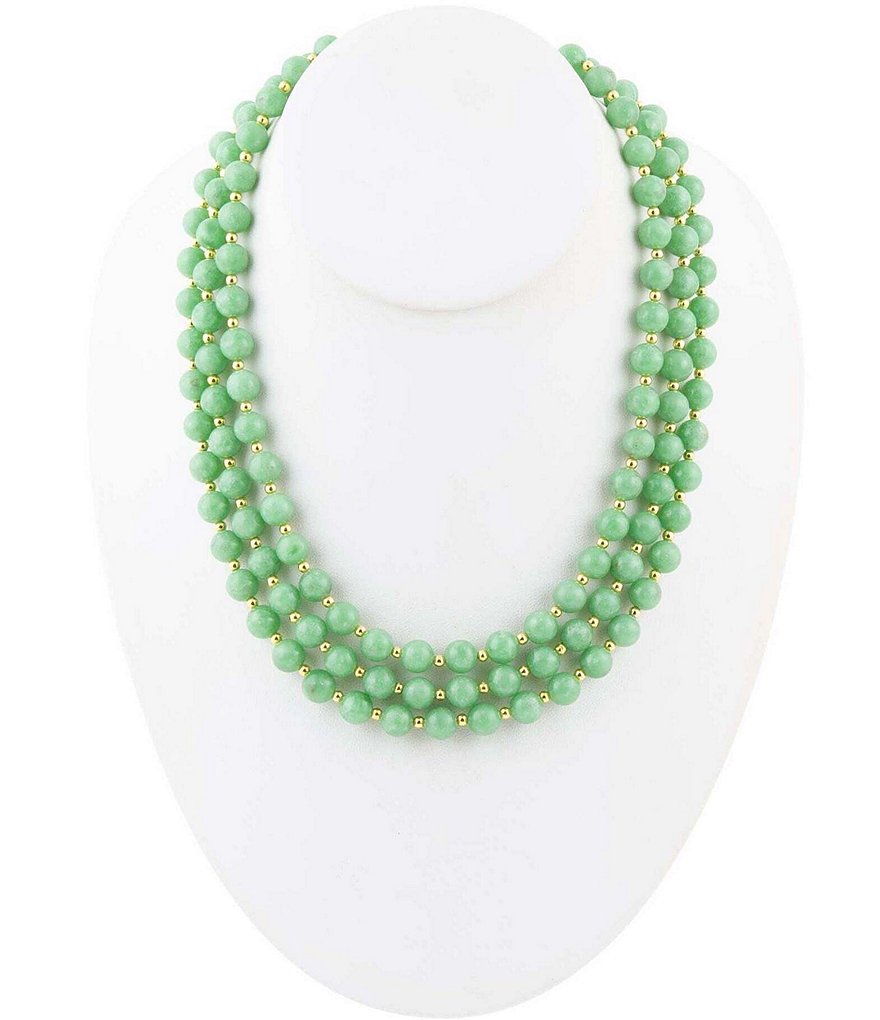 Barse Multi-Strand Green Quartz Genuine Stone Statement Necklace ...