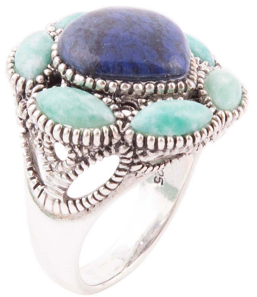 Barse Sterling Silver Genuine Stone Denim Lapis and Amazonite Statement ...