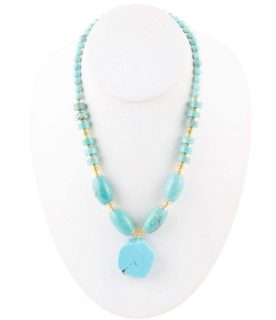 Barse Turquoise Magnesite Genuine Stone Pendant Necklace | Dillard's