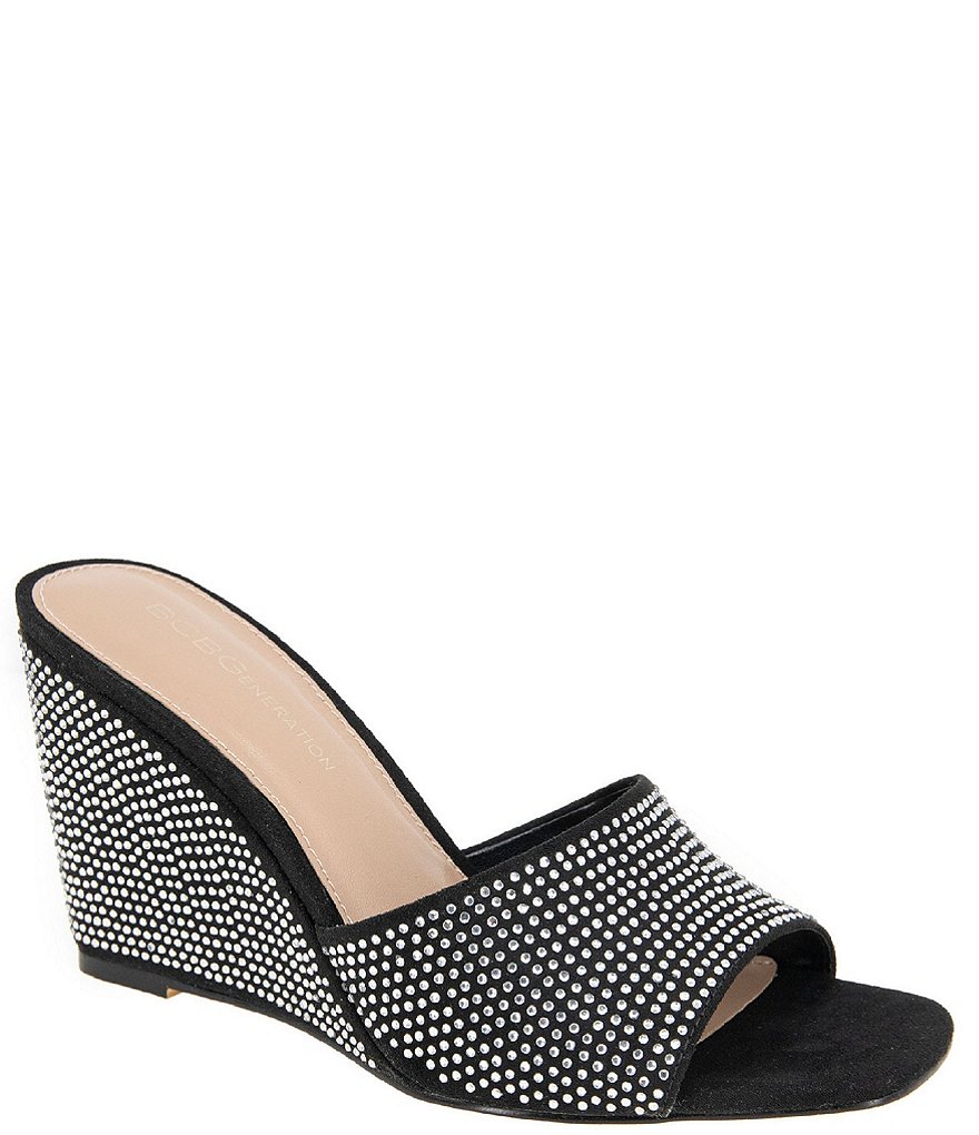 Bcbg black wedge sandals online