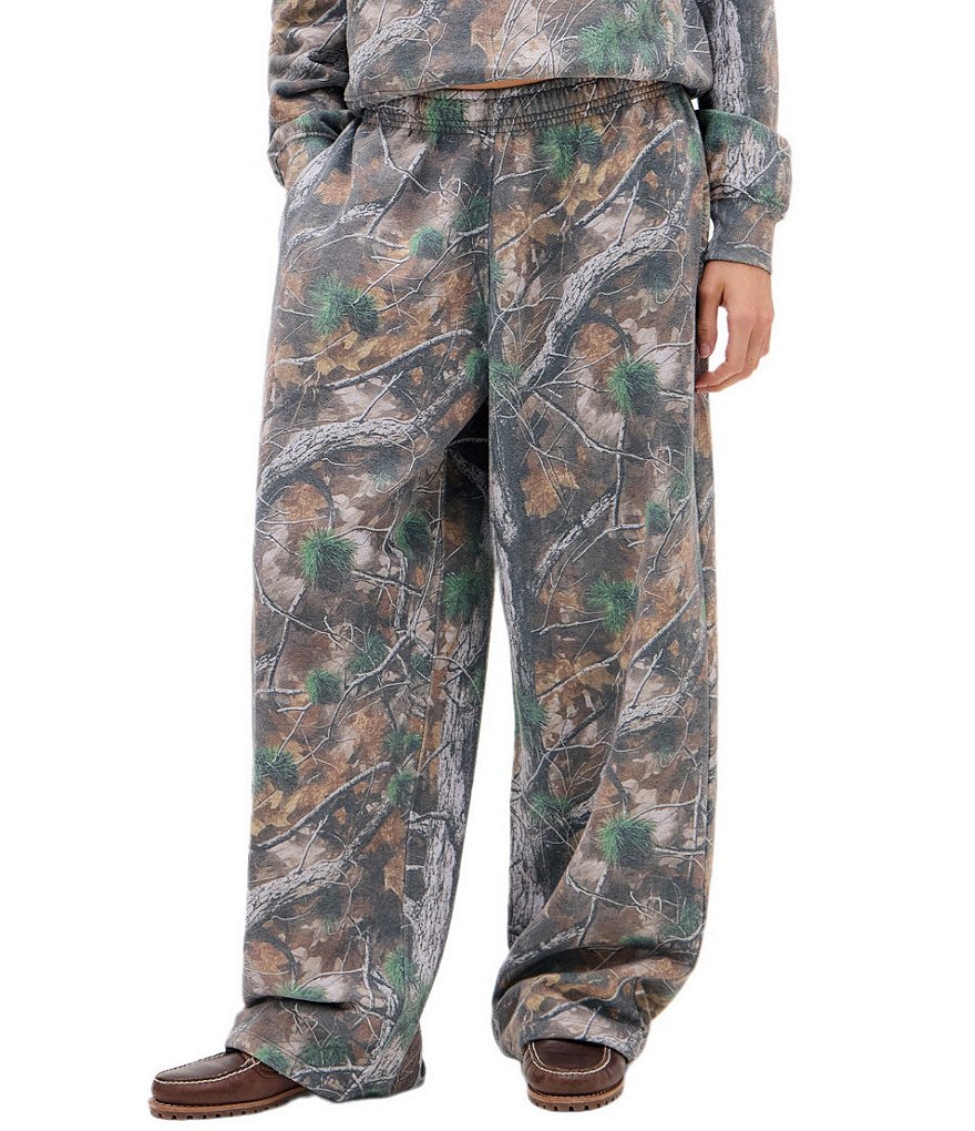 Men's Camo Leaf Jogger Pants - Baggy Camouflage Sweatpants With Drawstring, 3D Forest Print
