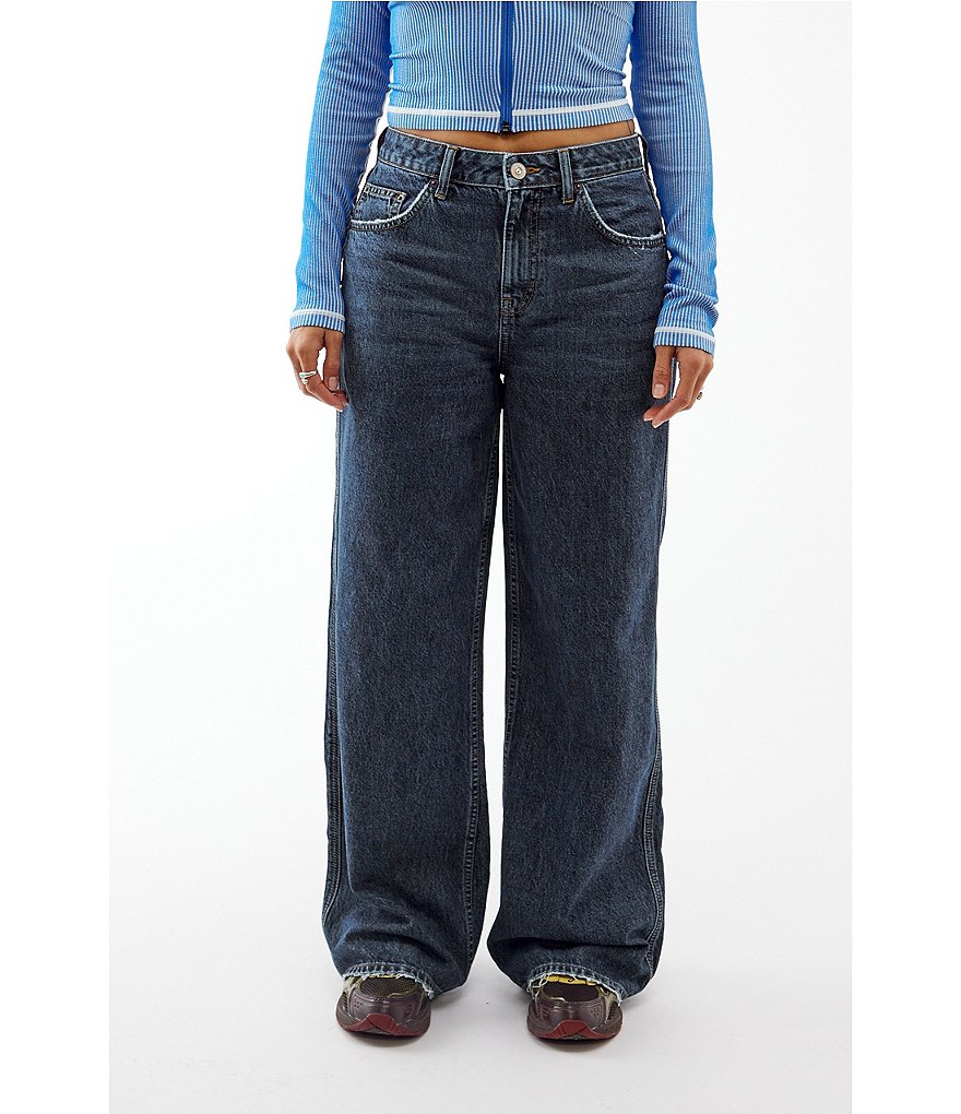 BDG Urban Outfitters Mid Rise Wide Leg Puddle Jeans