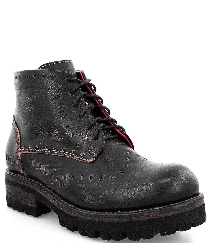 Bed Stu Quatro II Leather LaceUp Lug Sole Combat Booties Dillard's