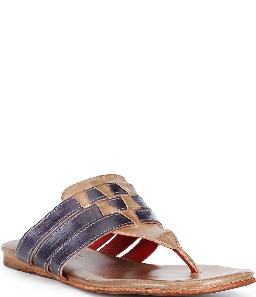 Bed Stu Yoli Leather Triple Banded Thong Sandals | Dillard's