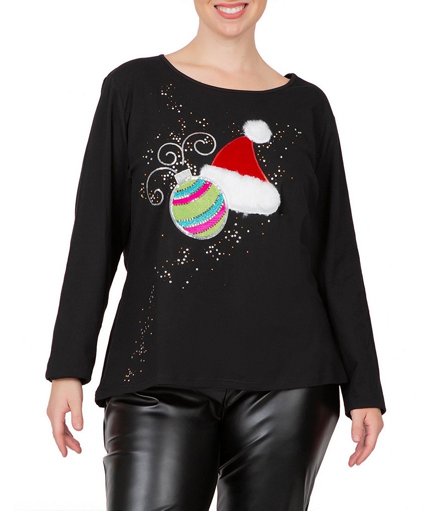 Berek Plus Size Holiday Knit Crew Neck Twinkle Top | Dillard's