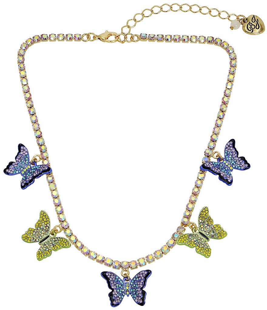 Betsey Johnson Crystal Butterfly Bib Necklace Dillard S