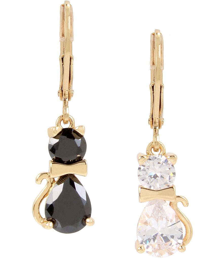 Betsey johnson black cat earrings hotsell