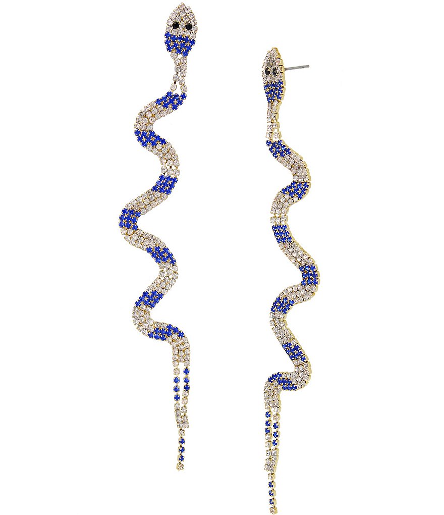 Betsey Johnson Snake Crystal Linear Earrings | Dillard's