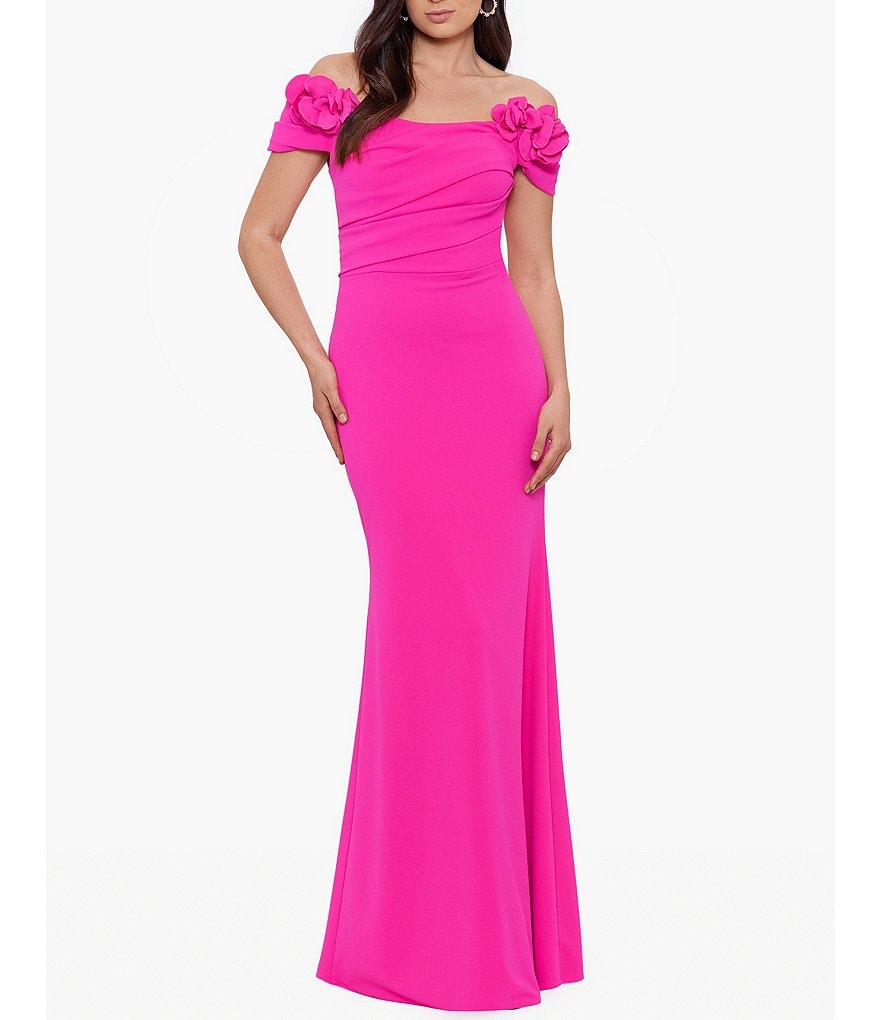 Betsy & adam outlet off the shoulder gown