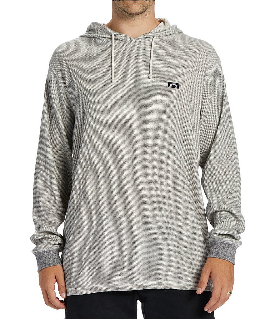 Thermal Knit Split Front Hoodie - Oyster