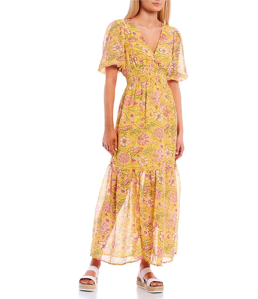 Billabong Spellbound Floral Smocked Waist Maxi Dress | Dillard's