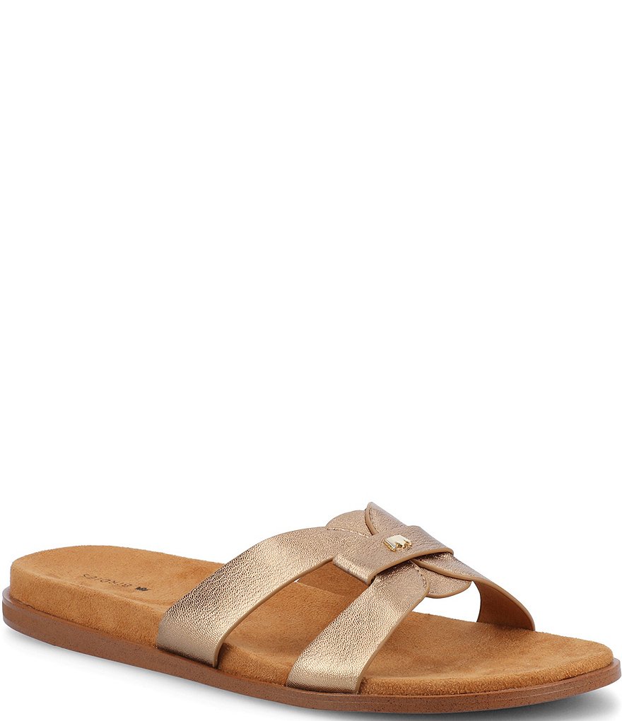 Birdies The Sunbird Icon Leather Slide Sandals | Dillard's